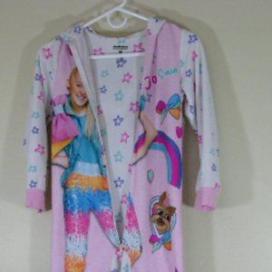 Jojo Siwa Hooded Fleece Pajama Size Medium One Piece with Hood